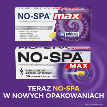 Zestaw 2x No-Spa Max, 80 mg, tabl. powl. 20 szt.
