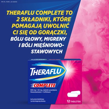 Theraflu Complete, 500 mg + 65 mg, tabletki powlekane, 12 szt.