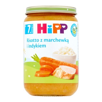 HiPP BIO od pokoleń, Risotto z marchewką i indykiem, po 7. m-cu, 220 g