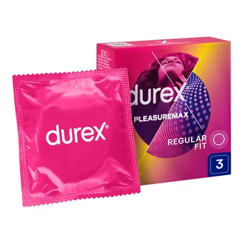Durex Pleasuremax prezerwatywy ze środkiem nawilżającym 3 szt. [RECKITT BENCKISER]