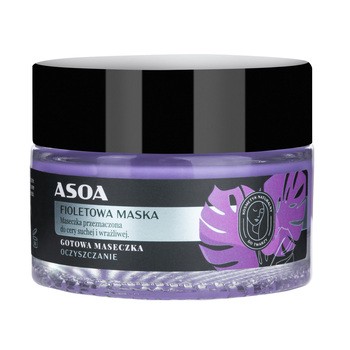 Asoa, fioletowa maska do cery suchej i wrażliwej, 50 ml