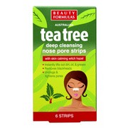 Beauty Formulas, głęboko oczyszczające paski na nos z olejkiem z drzewa herbacianego, 6 szt.