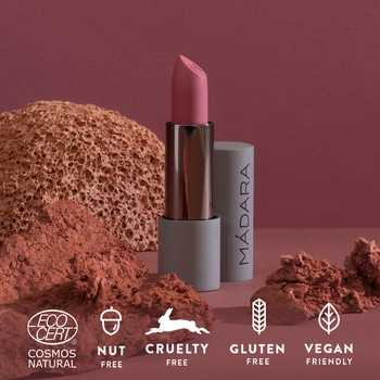 Madara Velvet Matte Cream Lipstick, matowa pomadka o satynowym wykończeniu, Cool Nude, 3,8 g