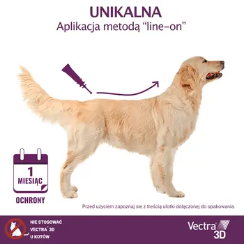 Vectra 3D Roztwór dla psów 10–25 kg, ochrona przed pasożytami, pipety, 3 szt.