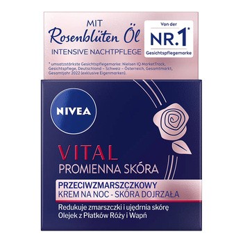 Nivea Vital Promienna Skóra, przeciwzmarszczkowy krem na noc, 50 ml