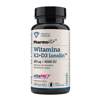 Pharmovit Witamina K2 + D3 lanolin, kapsułki, 60 szt.