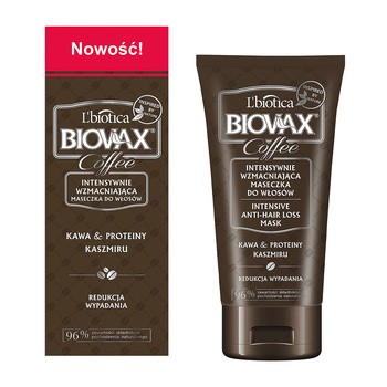Biovax Glamour Coffee, intensywnie wzmacniająca maseczka do włosów, 150 ml