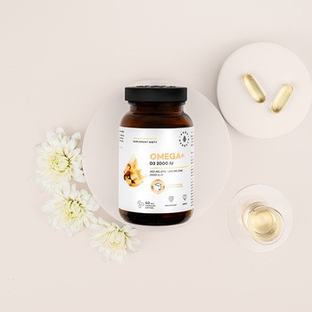 Aura Herbals Omega+Witamina D3 2000 IU, kapsułki miękkie, 60 szt.