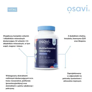 Osavi Multiwitamina i Minerały Mężczyzna, kapsułki twarde, 180 szt.