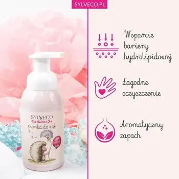 Sylveco dla dzieci 3+, malinowa pianka do rąk, 290 ml
