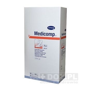 Kompres włóknisty jałowy Medicomp, 10 x 20, 4 warstwowy, 50 szt