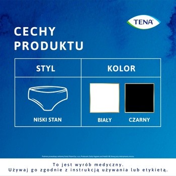 Tena Silhouette Plus, majtki chłonne, Black, rozmiar L, 10 szt.
