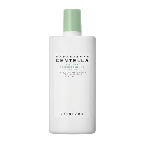 Skin1004 Skin1004 Madagaskar Centella Tea-Trica Soothing Sun Milk, lekki krem z fluidem do skóry trądzikowej z SPF 50+/PA++++, 50 ml — Składniki i ocena