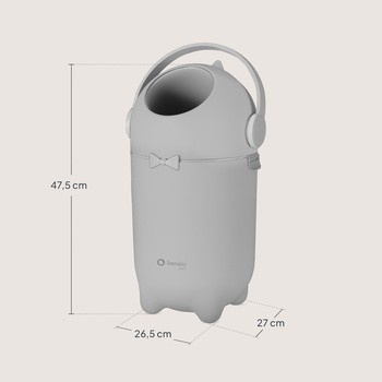 Lionelo Purebin Grey, kosz na pieluchy, 1 szt.