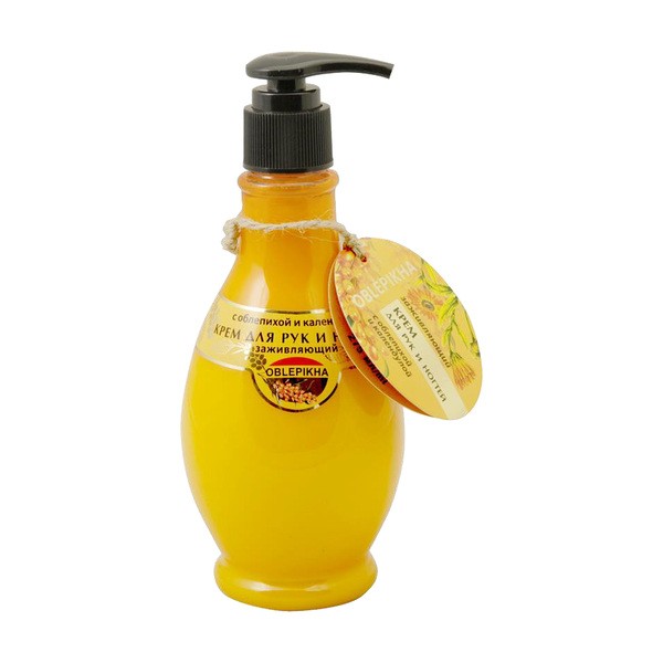 Oblepikha Oblepikha, krem do rąk i paznokci z olejem rokitnikowym i nagietkiem, 275 ml — Inhaltsstoffe und Bewertung