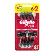 Gillette Blue3 Red, jednorazowa maszynka do golenia dla mężczyzn, 6 + 2 szt.        
