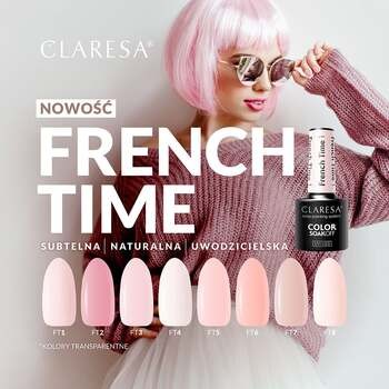 Claresa, lakier hybrydowy, French Time 1, 5 g