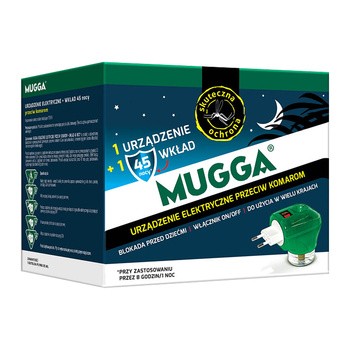 Mugga Elektro, elektrofumigator + wkład przeciw komarom na 45 nocy, 35 ml