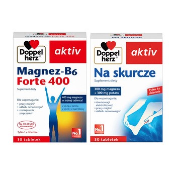 Zestaw Doppelherz aktiv Na skurcze, tabletki, 30 szt. + Doppelherz aktiv Magnez-B6 Forte 400, tabletki, 30 szt.