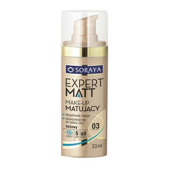 Soraya Expert Matt, make-up, podkład matujący, odcien 03 beżowy, 33 ml