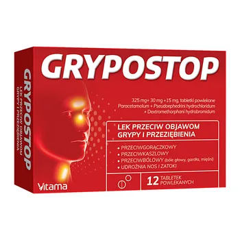 Grypostop tabletki powlekane 12 szt [MEDICOFARMA]