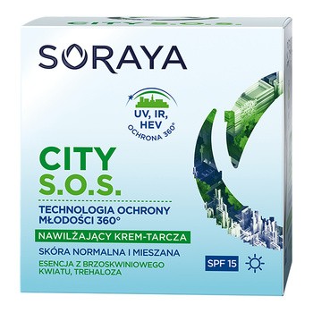 Soraya CITY S.O.S., nawilżający krem-tarcza do skóry normalnej i mieszanej na dzień, 50 ml