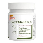 Dolvit Gland mini, preparat na prawidłowe funkcjonowanie gruczołów okołoodbytniczych dla psów i kotów, tabletki mini, 60 szt. https://azcdn.doz.pl/image/d/product/33b767ee-scale-180x180.png