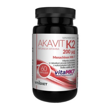 Akavit Naturalna witamina K2, 200 µg, kapsułki, 60 szt.