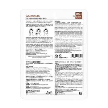 Dermal Calendula Collagen Essence Mask, Kolagenowa maska na twarz z nagietkiem, 23 g