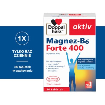 Doppelherz aktiv Magnez-B6 Forte 400, tabletki, 30 szt.