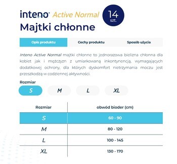 Inteno Active Normal, majtki chłonne, rozmiar XL, 10 szt.