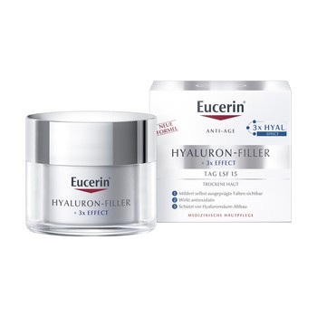Eucerin Hyaluron-Filler, krem na dzień z kwasem hialuronowym do skóry suchej SPF 15, przeciwzmarszczkowy, 50 ml