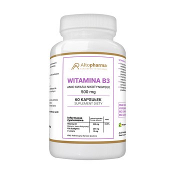 Witamina B3 Amid Kwasu Nikotynowego 500 mg, kapsułki, 60 szt.