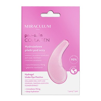 Miraculum Pro-Skin Collagen, płatki hydrożelowe pod oczy, 1 para