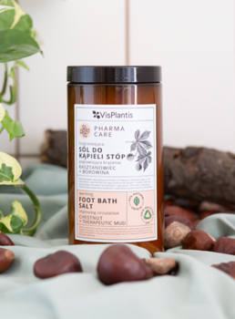 Vis Plantis Pharma Care, sól do kąpieli stóp, kasztanowiec+borowina, 560 g