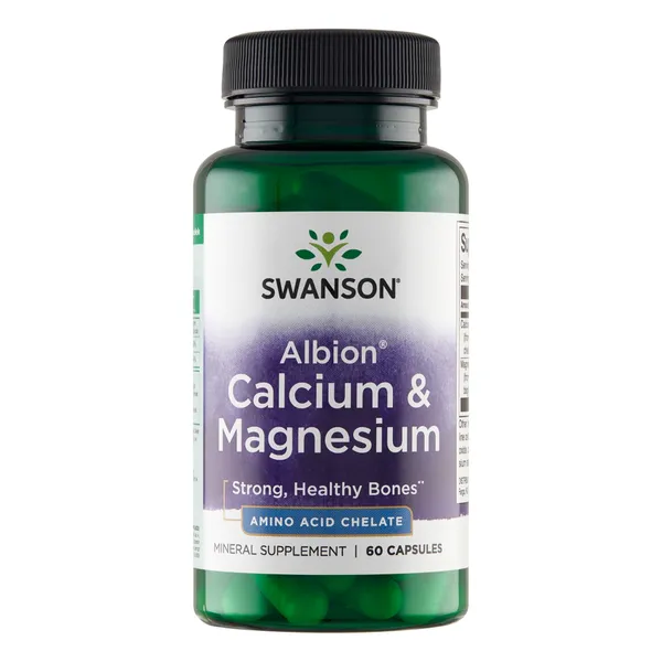 Кальций и магний Swanson Albion Chelated Calcium & Magnesium, диглицинаты, 60 капсул