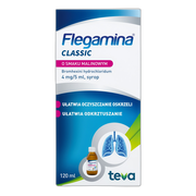 Flegamina, 4 mg/5 ml, syrop o smaku malinowym, 120 ml