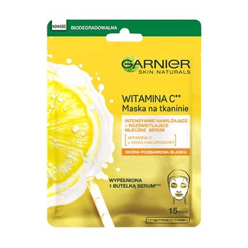 Garnier Skin Naturals, nawilżająca maska do twarzy z witaminą C, 28 g