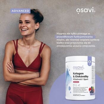 Osavi Kolagen & Elektrolity Witalność i Sport, proszek, smak owoce leśne, 390 g