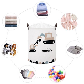 Sipo, Bawełniany kosz na zabawki XL, koparki, 1 szt.