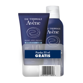 Zestaw Promocyjny Avene Eau Thermale, balsam po goleniu, 75 ml + pianka go golenia, 50 ml GRATIS