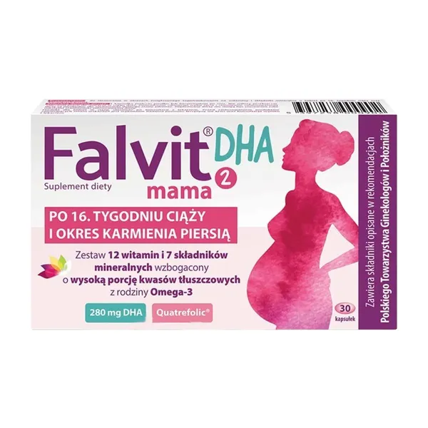Витамины для беременных и кормящих Falvit Mama 2 DHA, с фолиевой кислотой и железом, 30 капсул