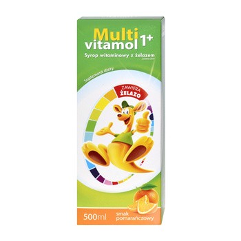 Multivitamol 1+, syrop witaminowy z żelazem, 500 ml