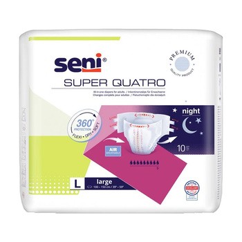 Seni Super Quatro, pieluchomajtki dla dorosłych, rozmiar L, 10 szt.
