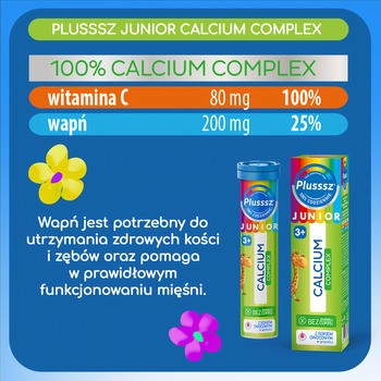 Plusssz Junior Calcium Complex, tabletki musujące, 20 szt.