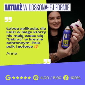 Neba, mgiełka z filtrami SPF 50+ do ochrony tatuażu, spray, 100 ml