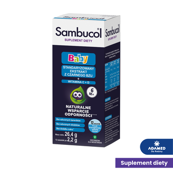 Sambucol Baby, proszek do przygotowania zawiesiny doustej, 2,2 g, saszetki, 12 szt.