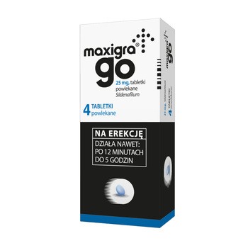Maxigra Go,  25 mg, tabl.powl., 4 szt