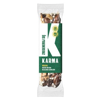 Karma, baton migdał, orzech włoski, belgijska czekolada, 44 g