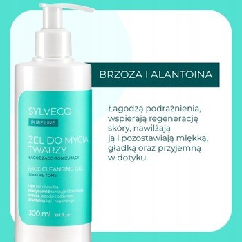 Sylveco Pure Line, łagodząco-tonizujący żel do mycia twarzy, 300 ml